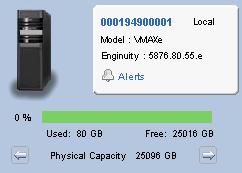 Capacity. Click the button next to Virtual Pool Capacity and view the used and free Physical Capacity.