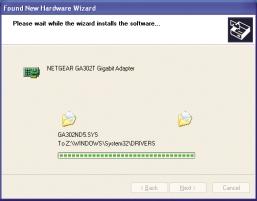 The Completing the Found New Hardware Wizard dialog box appears with the following