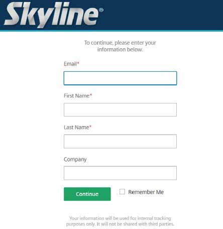 job tag name if you wish). Skyline does NOT share or sell your information. It is used purely to track the files you are uploading.