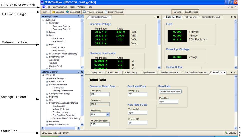 9440300990 Rev P 123 General Description BESTCOMSPlus is a Windows -based, PC application that provides a user-friendly, graphical user interface (GUI) for use with Basler Electric communicating