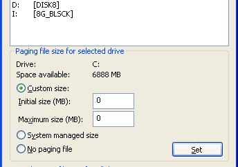 Removing swap paging file To delete a paging file, set both initial size and maximum size to zero,
