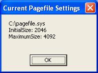 Page file settings Read