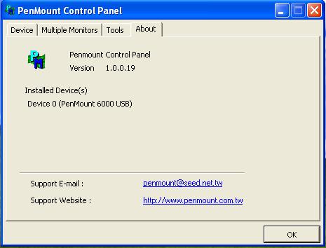 PenMount Monitor Menu Icon The PenMount monitor icon (PM) appears in the menu bar of