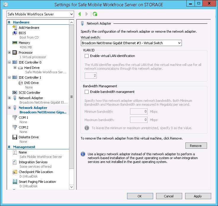 Installing on Microsoft Hyper-V FIGURE 5-3. Select a network switch 16.