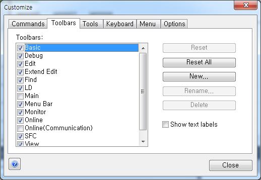 2.1.2 Tool Box XG5000 provides the shortcut icons for frequently used menus. Click a tool desired to execute.