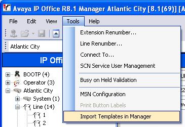 The default template location is C:\Program Files\Avaya\IP Office\Manager\Templates.