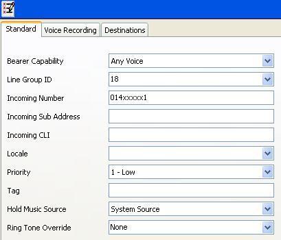 Incoming Call Routes for other direct mappings of DDI numbers to IP Office users or FNE short codes etc. can be configured in the same fashion.
