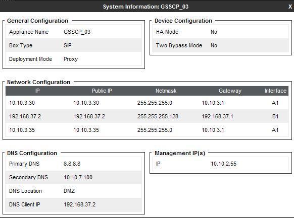 In the case of the sample configuration, a single device named GSSCP_03 is shown.