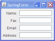SpringLayout a flexible layout manager designed for for use by by GUI builders. lets developer specify precise relationships between the the edges of of components under its its control.
