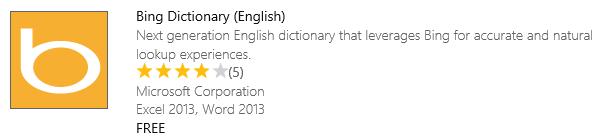 Dictionary Microsoft Office 2013 does not have an inbuilt dictionary. We recommend that you download the Bing Dictionary as instructed below.