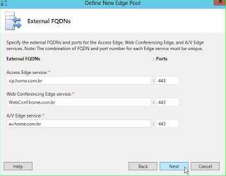 Then configure the names for the external FQDN's access services Edge Pool.