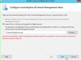 Finalize the installation of Configuration Store