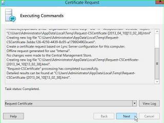 Finalize the assistant certificate, then you need to create a request for external certificates Board