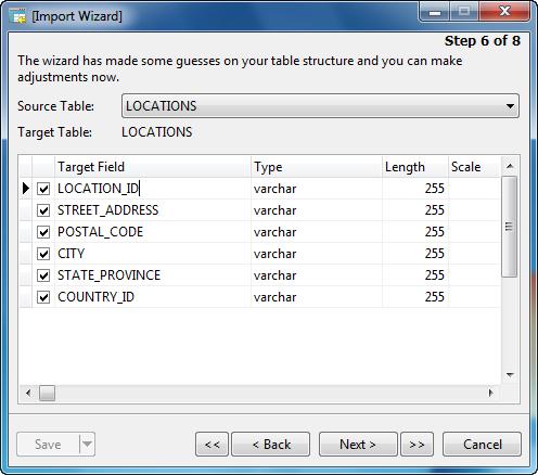 Data Management Tools 22 Adjusting Field Structures and Mapping Fields (Step 6) Navicat will make assumption on the field types and length in the source table.