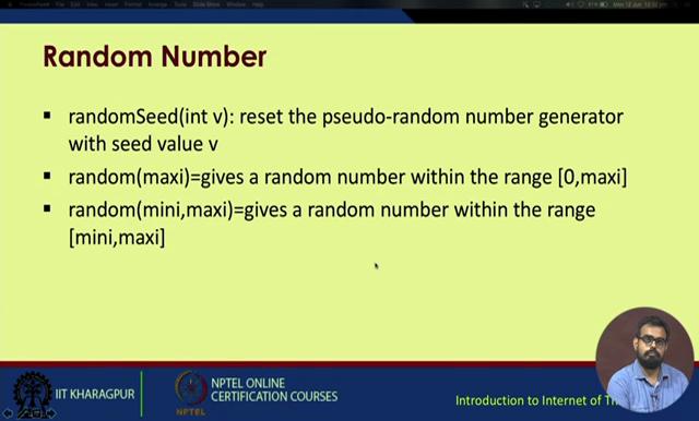 (Refer Slide Time: 09:19) So, one of the functions of this random number is random seed. So, the syntax is random seed S capital.