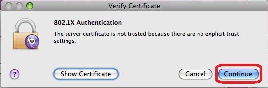 You may then get a box stating "The server certificate is not trusted because there are explicit trust
