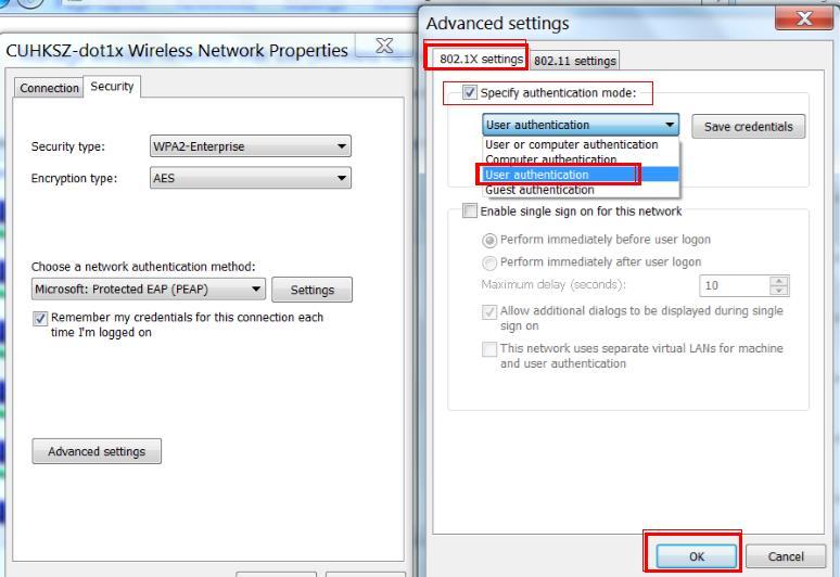 .. Check the box Specify authentication mode and choose User authentication.