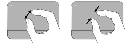 Zoom out by holding two fingers apart on the TouchPad, and then pull the fingers together to decrease an object's size.