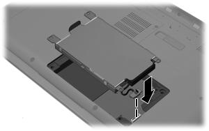 To install a hard drive: 1. Lower the hard drive into the hard drive bay, and then connect the hard drive cable. 2.