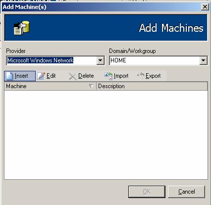 Enter the machine name and description in the Machine and Description fields and click on the button. 5.