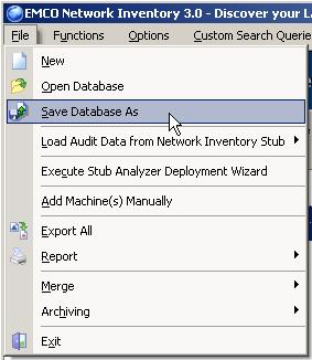 To save database: 1. Click on the File > Save Database As menu option. 2.