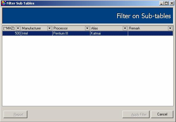 To apply filters on disconnected machine: 1. Click on the icon in the vertical column on the right side of the Machines tab. 2. A Filter Sub Tables Dialog Box. 3.