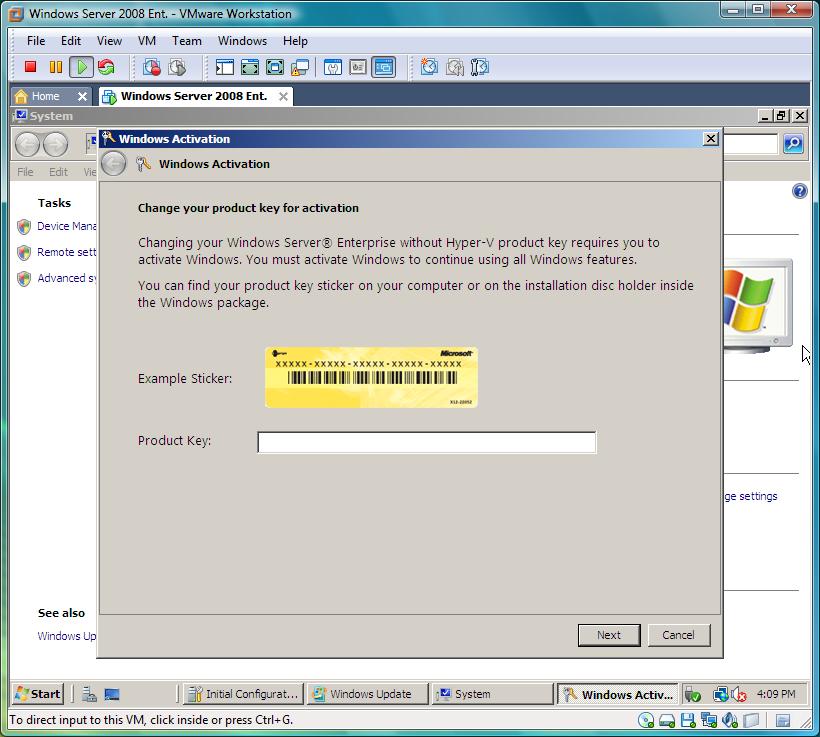 Activate Windows You will be prompted to enter product key that came with
