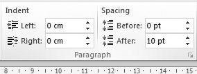 90 Unit 11.2 Word Processing There is a horizontal ruler and a vertical ruler. Horizontal ruler The indent marker on the ruler can be used to quickly set an indent for a document.