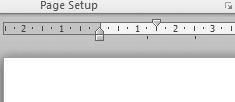 Alternatively, the indent can be set on the menu using the Indent command on the Paragraph menu that is part of the Page Layout tab. A first-line indent can be set on the ruler.