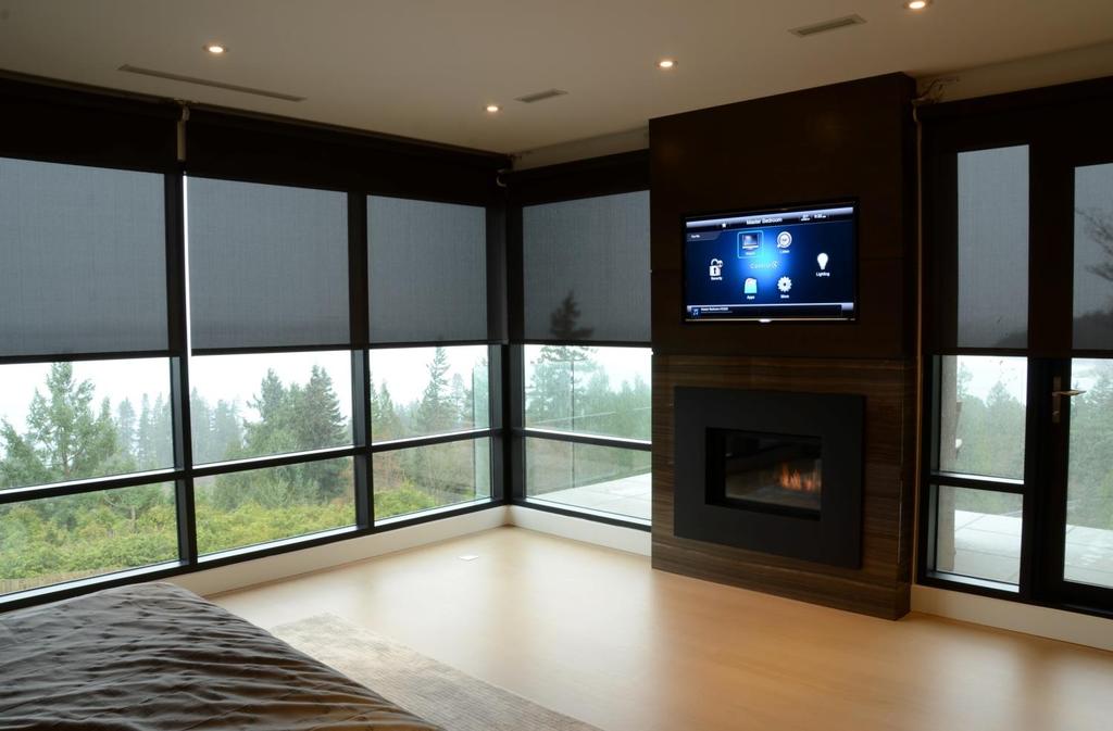 Motorized Window Coverings West Vancouver Home New construction Multi-room
