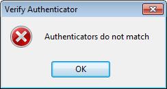 4. When authenticators do not match an