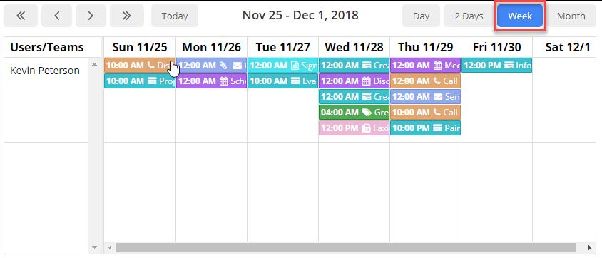 Month View: You can see the activities for the month in the Gantt View.