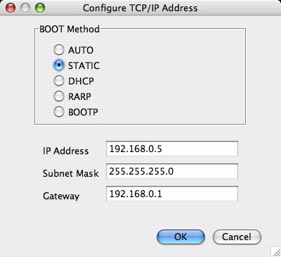f With the correctly programmed IP address, you will see the Brother print server in the device list.