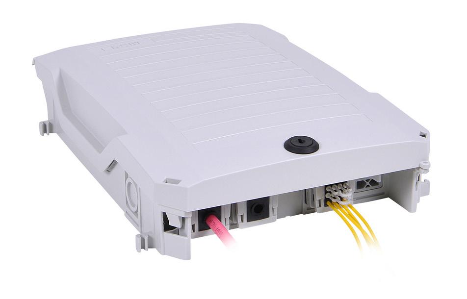 Polaris-Box 6 Fast and save fiber optic distribution Easy to install Patching possibilities inside and outside Compact design For indoor and outdoor applications Up to 60 splice and 12 patch