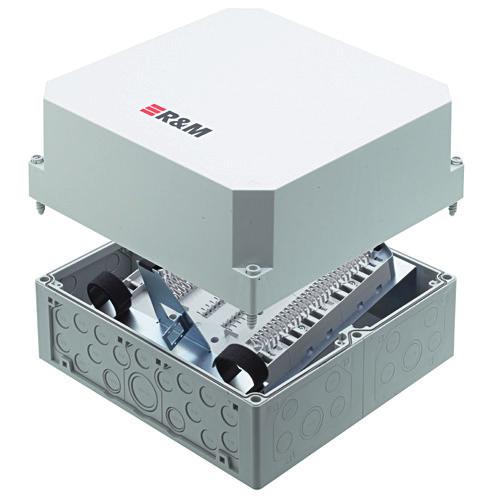 6647 Protection class of housing: IP65 Allows splicing of up to 576 fibers Up to 48 subscribers individualized on SC splice trays Can be individually fitted with SE,