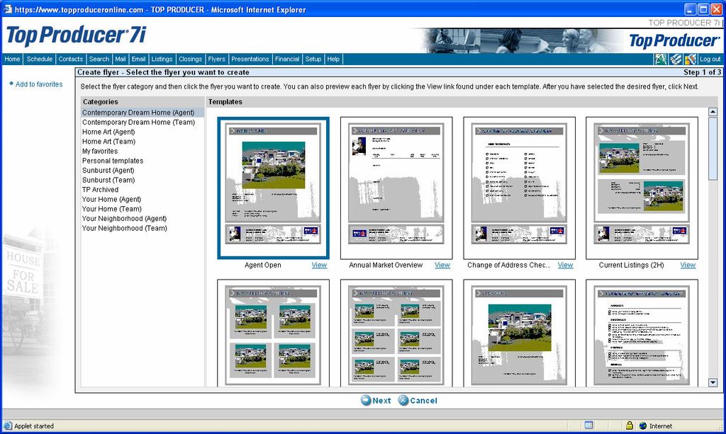 Step 1: While you have a customer highlighted in the Address Book, click on Create flyer from the quick action command.