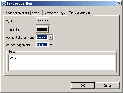 Figure 7.14 To modify the text font: 1. Select the Text object you want to modify. 2. Right-click on the object to show up the context menu. Select the Properties command. 3.