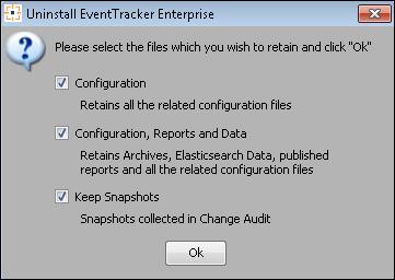 Figure 11 4. Click the Yes button to continue the installation process. EventTracker starts uninstall process, and displays Uninstall EventTracker dialog box.