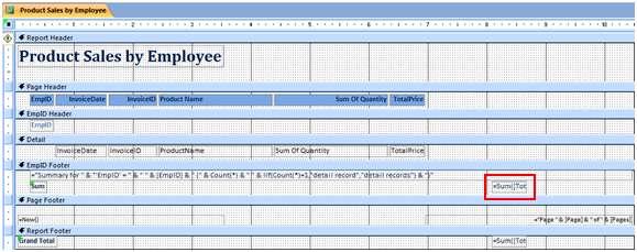 The Report Wizard generates a basic report that you can customize for your specific company.