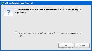 The control session buttons become unavailable to you unless the support representative transfers control of the session back to you.