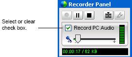 TURNING AUDIO RECORDING ON OR OFF When recording a support session, you can choose to capture audio in the recording.
