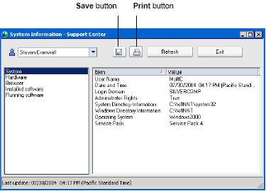 SAVING AND PRINTING INFORMATION ABOUT A CUSTOMER'S COMPUTER If you view information about a customer's computer, you can either save the information to a text file (.