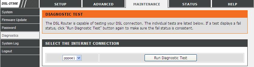 You can also view the LAN status connection and ADSL connection. 3.4.5 System Log Choose Maintenance > System Log.