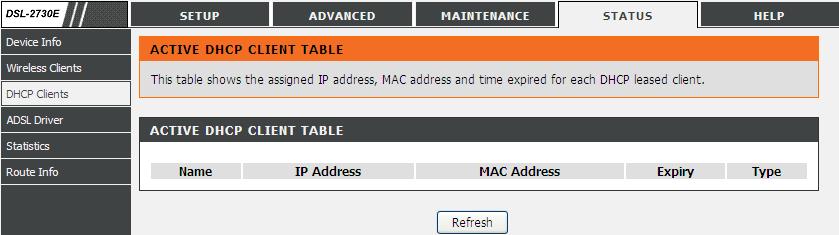 wireless client. 3.5.3 DHCP Clients Choose Status > DHCP Clients. The page shown in the following page appears.