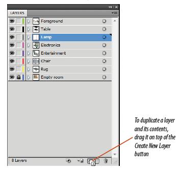 Work with Layered Artwork To duplicate a layer and its