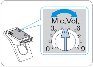 headset base to position A. To adjust the microphone sensitivity, make a call and adjust the Mic. Vol.