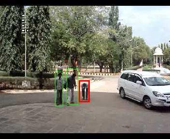 It shows that a person is bending down while others are standing and they are considered as background in the bench mark video and they are detected as foreground in the campus video as shown in Fig.