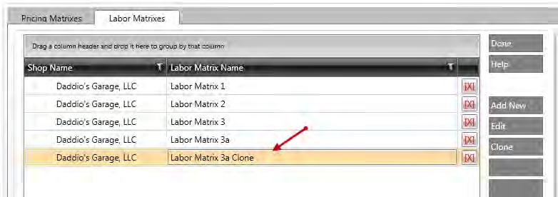 TRACS Enterprise Manual Cloning enables you to quickly create, rename and modify a matrix instead of creating a new matrix. 1.