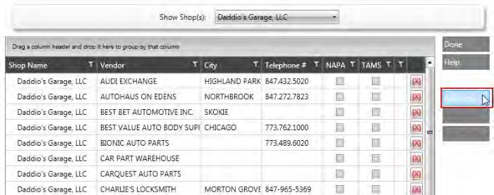 Chapter 4 TRACS Lists 4. Use the Show Shop(s) option and select a shop.