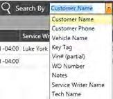 Chapter 7 Customer and Repair Orders Vehicle Name Key Tag Vin# Partial WO Number Notes Service Writer Name Tech Name Clear criteria (reset list) Search for all Items 1.